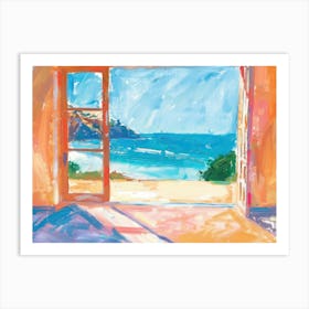 Malibu From The Window View Painting 3 Art Print