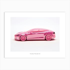 Toy Car Tesla Model S Pink Poster Art Print