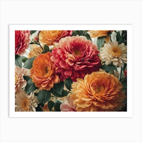 Dahlias Floral Abstraction Art Print