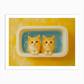 Bathroom Cats 8 Art Print