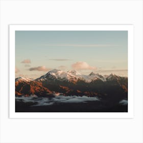 Snowy Mountain Peaks Scenery Art Print