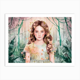 Girl In The Forest 2 Art Print