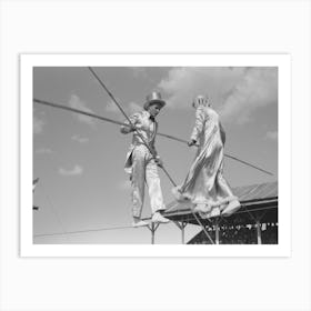 Tightrope Performers At 4 H Club Fair, Cimarron, Kansas By Russell Lee Art Print