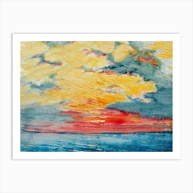 Sunset Over The Ocean 12 Art Print