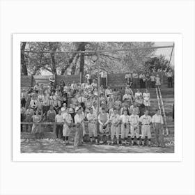 Baseball Players And Spectators Stand At Attention While Chief Justice Stone Gives The Oath Of Allegiance Over The Radio Art Print