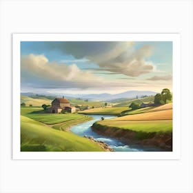 Tuscan Countryside Paintings Art Print Art Print