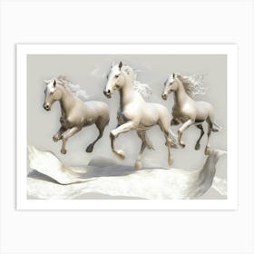 3d Horses Art Print