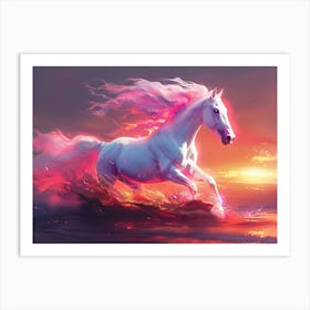 Horse At Sunset Art Print