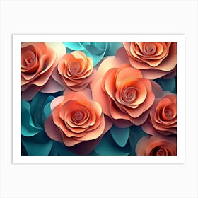 3d Roses Art Print