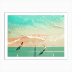 Tennis On The Beach 1 Art Print