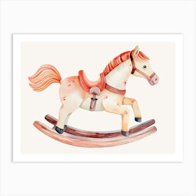 Rocking Horse Kids and Nursery Art Print