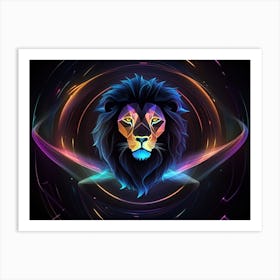 Abstract Lion Art Print