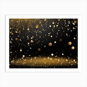 Gold Confetti Background 2 Art Print