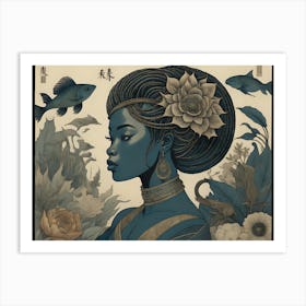 Blue Woman Art Print