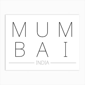 Mumbai India Typography City Country Word Art Print