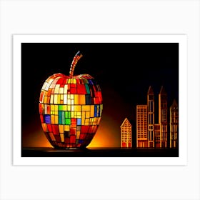 Stained Glass Apple Art Print