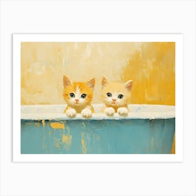 Bathroom Cats 9 Art Print