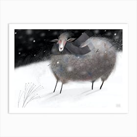 Winter sheep Art Print