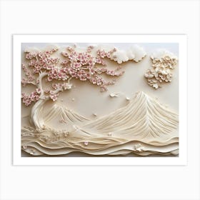 3D Sakura Blossom Art Print