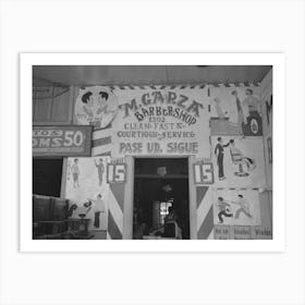 Decorations In Front Of Mexican Barbershop, San Antonio, Texas By Russell Lee 1 Art Print