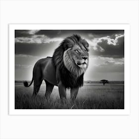 Lion In The Grass Art Print