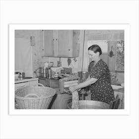 Mrs, Botner, Wife Of Fsa (Farm Security Administration) Rehabilitation Borrower, Wringing Laundry In Electric Wringer Art Print