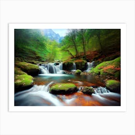 Waterfall In The Forest 24 Art Print