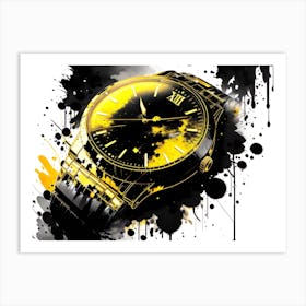 Gold Watch Painting Art Print