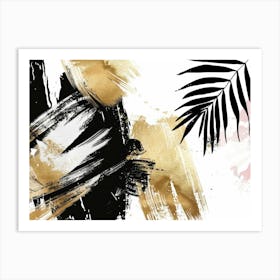 Gold And Black Abstract Painting 61 Art Print