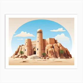 Cartoon Desert Castle Art Print