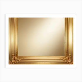 Bright Gold Metallic Border Featuring A Smooth Texture Elegantly Framing The Edge Of A Decadent A (1) Art Print