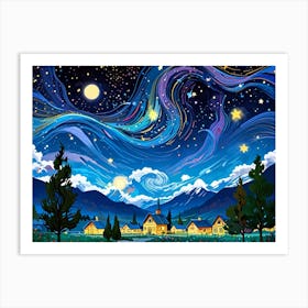 Starry Night Sky 5 Art Print