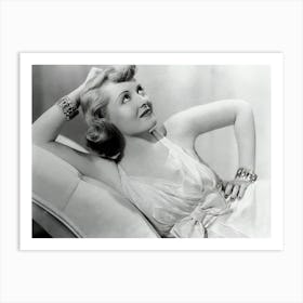 Portrait Of Bette Davis Lounging 1 Art Print