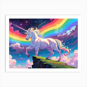 Unicorn On A Hill Art Print