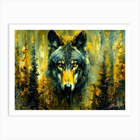 Wolf X - Timber Wolf Woods Art Print
