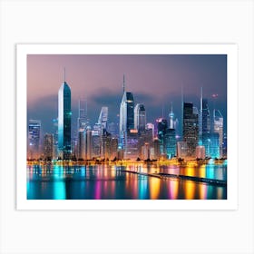 Cityscape At Night 1 Art Print