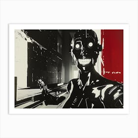 Creepy Happy Robot Art Print