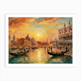 Sunset In Venice 1 Art Print