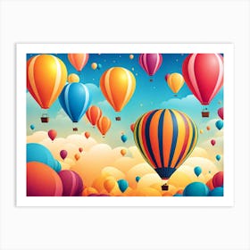 Hot Air Balloons 1, Hot air balloon festival, hot air balloons in the sky, Albuquerque International Balloon Fiesta, digital art, digital painting, beautiful landscape Art Print
