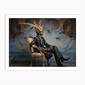 Scorpion Human Royal Hybrid Posing In Profile For A Regal Portrait Surrealism Meets Realism In An A Art Print