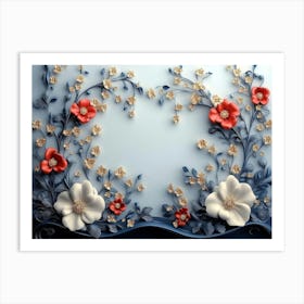 Floral Frame Poster