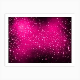 Deep Pink Shining Star Background Art Print