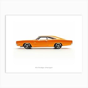 Toy Car 69 Dodge Charger Orange Poster Art Print