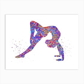 Gymnastic Girl Watercolor 2 Art Print
