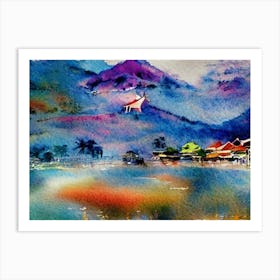 Island Hues At Dawn  Art Print