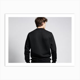 Back View Of Man Wearing Black Sweatshirt Art Print