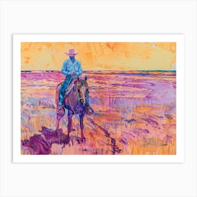 Cowboy Painting Dodge City Kansas 2 Art Print