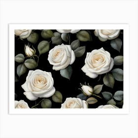 Default A Stunning Watercolor Painting Of Vibrant White Roses 2 (1) (1) Art Print