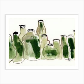 Green Bottles 1 Art Print