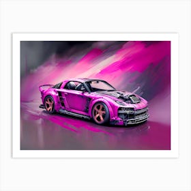 Pink Sports Car Art Print